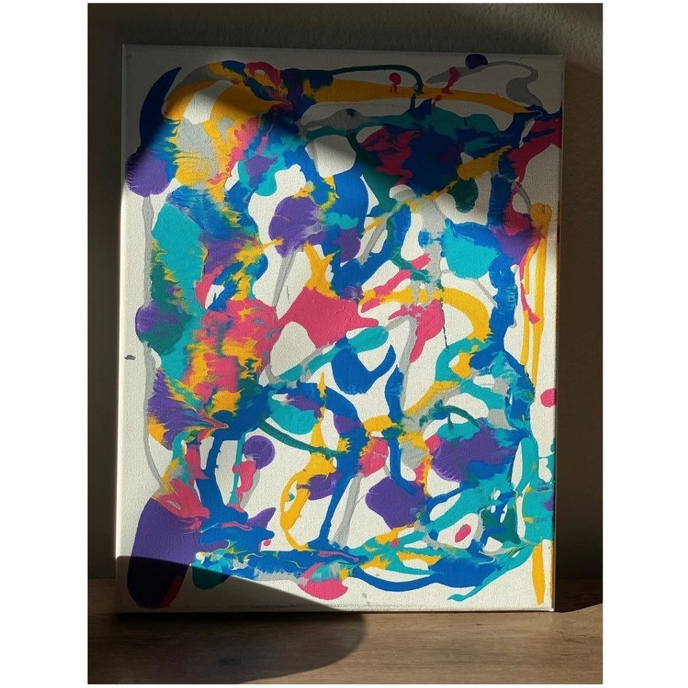 Original Abstract Painting 11x14 Canvas Art "Play Place"